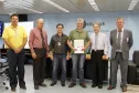 O gerente de projetos, Henrique Salatino Miorelli, o diretor administrativo-financeiro, Lucio Alberto Hansel; técnico de redes computacionais, Eduardo de Camargo Cardozo, o prefeito de Campo do Tenente, Jorge Luiz Quege, o presidente da Celepar, Jacson Carvalho Leite e
 o assessor de mercado, Elcio Marcowcz