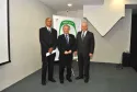 Reunião da Câmara Temática de Comercial e Tecnologia, realizada no auditório da Celepar. Na foto (E/D): Adão Pedroso, o secretário para Assuntos da Copa, Mario Celso Cunha e o presidente da Câmara Temática, Omar Sabbag Filho.