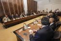 Governador Beto Richa em reunião com o secretariado do estado. Curitiba, 16/12/2015. Foto: Pedro Ribas/ANPr
