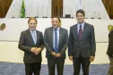 Jacson Carvalho Leite e os deputados estaduais Hussein Bakri e Guto Silva
