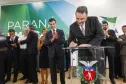 Governador Beto Richa, da posse ao novo Presidente da Cohapar, Abelardo Lupion, acompanhado pelos, Secretário da Casa Civil, Eduardo Sciarra, Secretário da Agricultura e Abastecimento, Norberto Ortigara, Secretária do Trabalho e Desenvolvimento Social, Fernanda Richa, Secretário de Planejamento, Silvio Barros, Presidente da Sanepar, Mounir Chaowiche, Presidente da Fomento, Juracy Barbosa Sobrinho e demais autoridades.Curitiba, 05/02/2015Foto: Pedro Ribas / ANPr