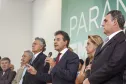 Governador Beto Richa, da posse ao novo Presidente da Cohapar, Abelardo Lupion, acompanhado pelos, Secretário da Casa Civil, Eduardo Sciarra, Secretário da Agricultura e Abastecimento, Norberto Ortigara, Secretária do Trabalho e Desenvolvimento Social, Fernanda Richa, Secretário de Planejamento, Silvio Barros, Presidente da Sanepar, Mounir Chaowiche, Presidente da Fomento, Juracy Barbosa Sobrinho e demais autoridades.Curitiba, 05/02/2015Foto: Pedro Ribas / ANPr