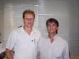 O funcionário da CELEPAR, Eloirdo José Coradin, comemorando seus 25 anos de serviços prestados para a empresa, os nossos agradecimentos, ao seu lado o presidente da FUNCEL, Newton Issao Hiromori