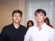 O funcionário da CELEPAR, Roberto Mucke, comemorando seus 20 anos de serviços prestados para a empresa, os nossos agradecimentos, ao seu lado o presidente da FUNCEL, Newton Issao Hiromori