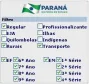 O filtro indica quais Alunos e Estabelecimentos serão visualizados. No exemplo acima visualizaremos Alunos do Ensino Regular de qualquer Série/Ano, de Zona Rural e os que utilizam o Transporte Escolar. Caso o Aluno seja do EJA, de Ilhas, de Quilombolas ou Indígena, vai aparecer no mapa se for do Ensino Regular, de Zona Rural ou se utilizar Transporte Escolar.
