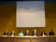 O diretor-presidente da Celepar e
secretário de Assuntos 
Estratégicos, Nizan Pereira e 
demais autoridades convidadas, em 
seu discurso de abertura no VI 
CONGED