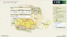Seleção de informações com um clique sobre o mapa. Na caixa de seleções temos informações dos temas Regionais, Municípios e Viveiros.