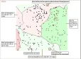 Esquema com elementos que compõem o mapa. Áreas de Abrangência com coloração avermelhada têm mais Alunos do que Vagas em seus Estabelecimentos. Áreas verdes têm sobra de Vagas. 