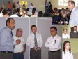 Foto maior o Secretário Nizan 
Pereira, presidente da Celepar; 
Valdir D`Angelis e André Pegorer 
(Conselho Revisor do Governo, 
Antonio Peixoto Baptista, diretor 
do Departamento de Unidades da 
Secretaria da Saúde conversam antes 
da apresentação do Hospub e 
participantes
