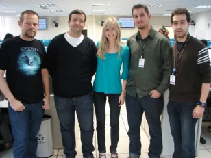 Da esquerda para a direita: Alexandre Casalunga, Marcelo Capistrano, Lana Pedrosa, Igor Perewalo e Mikhail Anatholy Koslowski
