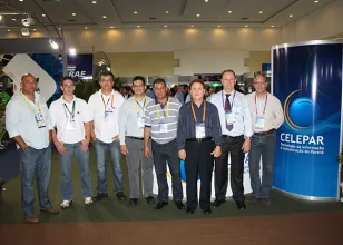 Equipe da Celepar que atuou no encontro de prefeitas e prefeitos eleitos em Foz do Iguaçu