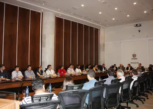 Equipe da Celepar na reunião do GGI