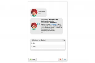 Divisão de Gestão dos Núcleos Regionais utiliza ChatBot na realização de pesquisas de satisfação com clientes