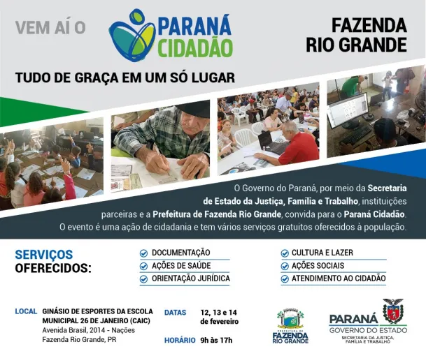 Serviços gratuitos do Estado disponíveis em eventos ao cidadão