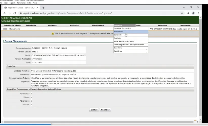 Registro de Classe Online