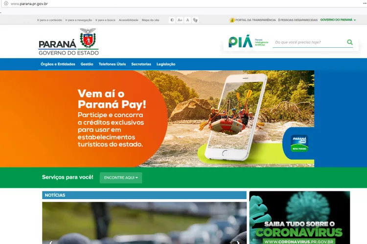 Site do Governo do Paraná está entre os mais acessados do Brasil