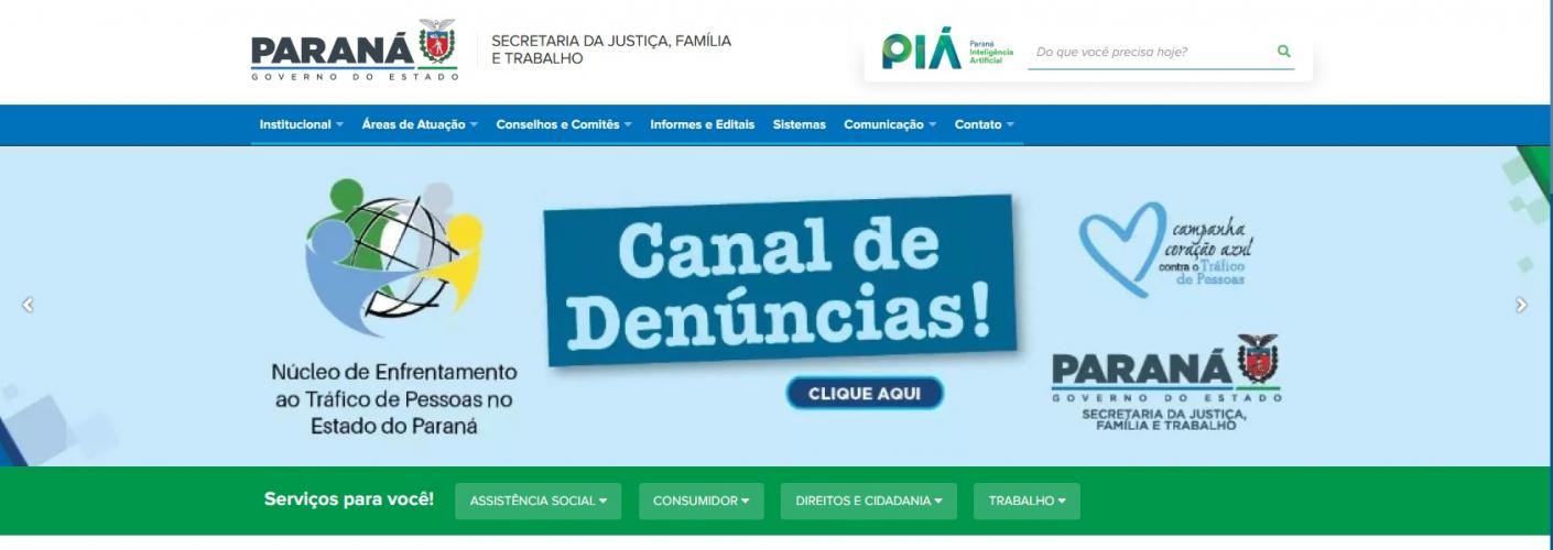 canal de denúncias contra o tráfico de pessoas