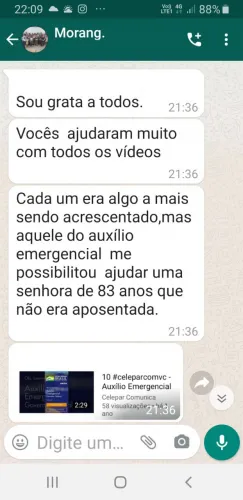 agradecimento pelo projeto #celeparcomvc
