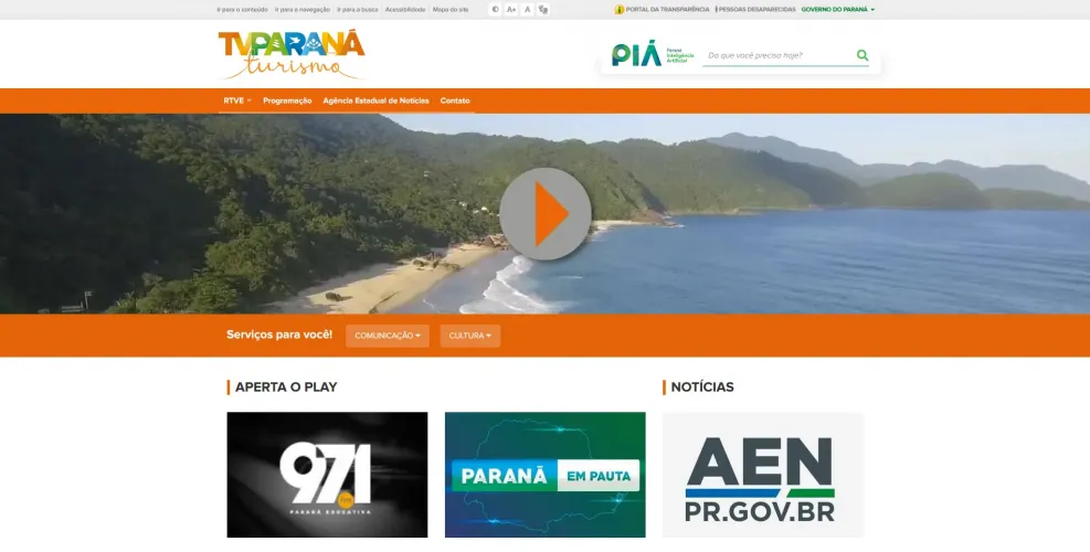 TV Paraná Turismo tem novo site desenvolvido pela Celepar