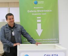 O coordenador do programa de coleta de lixo eletrônico da Celepar, Juliano Alceu Werner
