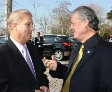 Jacson Carvalho Leite e o secretário da Copa, Mario Celso Cunha, no lançamento do Programa Paraná Seguro