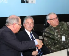 Lucio Alberto Hansel, general Fernando Soares e Silva e o secretário Mario Celso Cunha falam sobre os sistemas de segurança para a Copa do Mundo