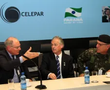 Lucio Alberto Hansel, general Fernando Soares e Silva e o secretário Mario Celso Cunha falam sobre os sistemas de segurança para a Copa do Mundo