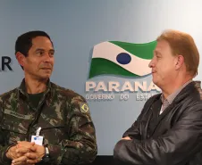 Coronel Romulo Marinho Soares e o presidente Jacson Carvalho Leite definem agenda conjunta de trabalho entre Exército e Celepar