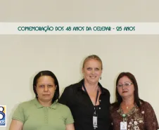 As aniversariantes da Funcel, Matilde, Eliane e Laura
