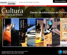 Página inicial do portal de Getão de Informação da Cultura