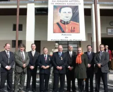 Equipe da Celepar presente na cerimônia da Polícia Militar do Paraná: Elcio Jorge Marcowcz, José Juracy Macedo, Carlos Pessoa, Jacson Leite, Lucio Hansel, Carlos Roberto de Oliveira, Cicemara Cordeiro, Mauro Sorgenfrei e Danilo Scalet
