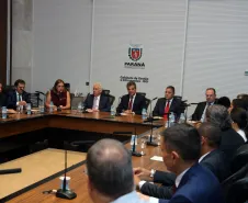 O governador Beto Richa se reuniu nesta segunda-feira (22), no Palácio Iguaçu, com o diretor da Casa da Moeda, César Augusto Barbiero, para conhecer os modelos e mecanismos de segurança do Documento Nacional de Identificação (DNI), que vai unificar o RG, CPF e Título de Eleitor em um único documento
