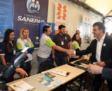 Governador Beto Richa visita a UPS-Cidadania em São José dos Pinhais, no 17º Batalhão de Polícia Militar (17º BPM).São José dos Pinhais, 28/07/2017.Foto: Orlando Kissner/ANPr