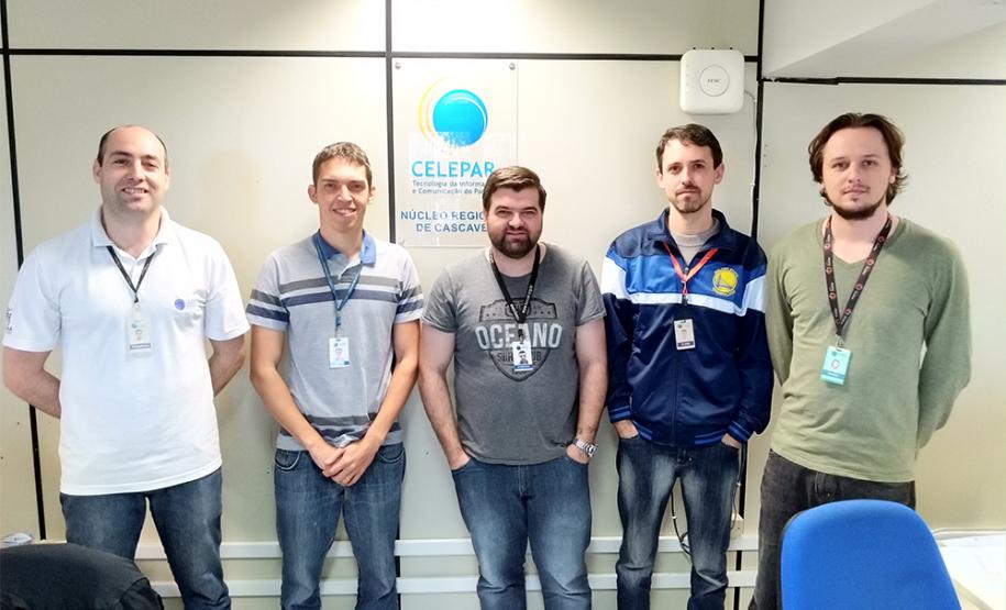 Da esquerda pra direita: Heverton Vivan, Elton Peruzzo, Aparecido Lipphaus, Elson Baladelli e Rowan Ben-hur