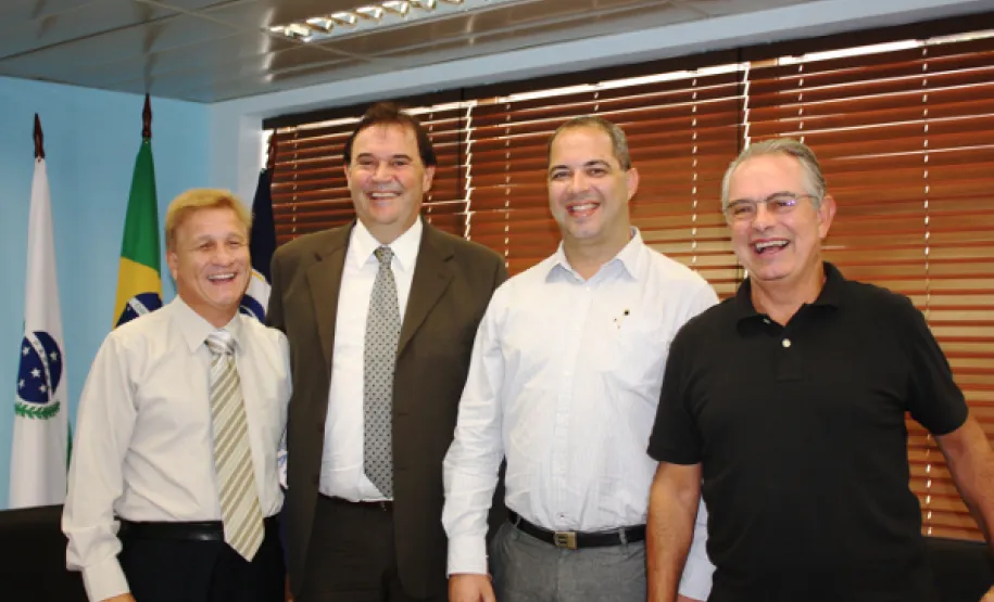 Reunião Secretaria do Turismo 29-02-2012 Jacson Carvalho Leite, Faisal Saleh, Marcos Venício Alves Meyer e Rafael Andreguetto