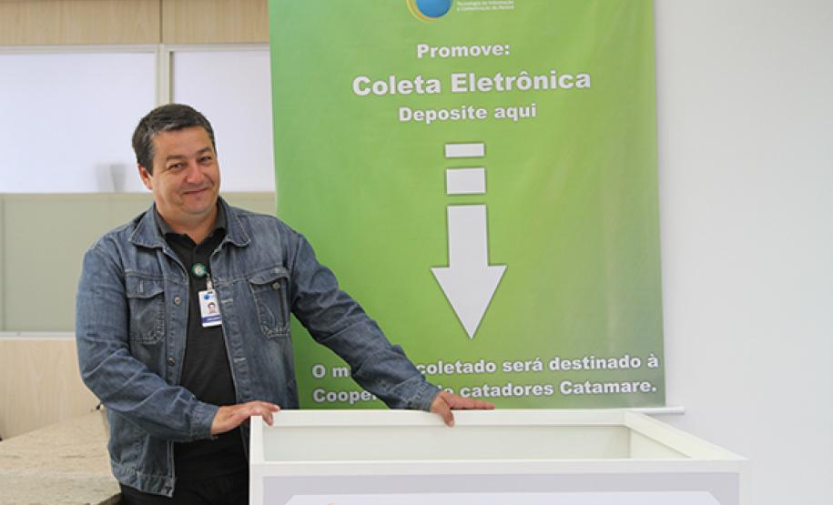 O coordenador do programa de coleta de lixo eletrônico da Celepar, Juliano Alceu Werner