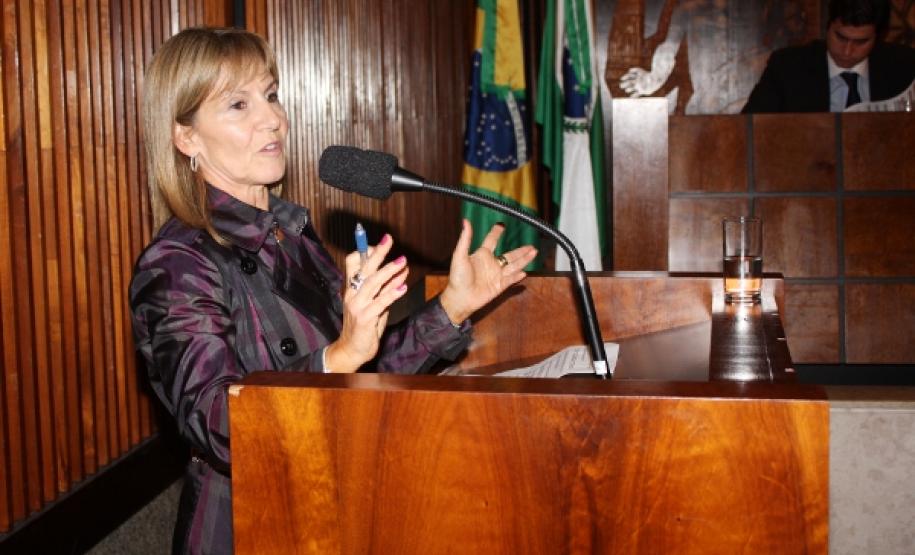 A secretária executiva da Comissão de Orçamento da Assembleia, Ana Beatriz Prado, coordenou a apresentação aos deputados