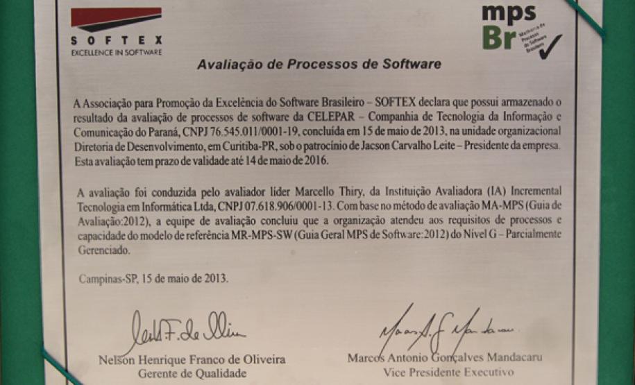 Celepar conquista o certificado MPS.Br