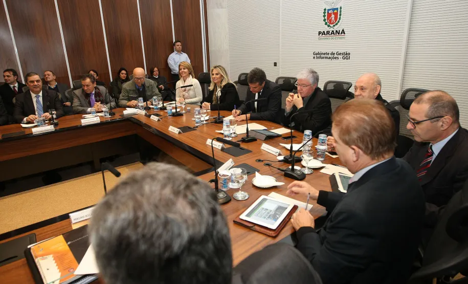 O governador Beto Richa durante reunião com secretariado.  Curitiba/Pr, 22.06.2016