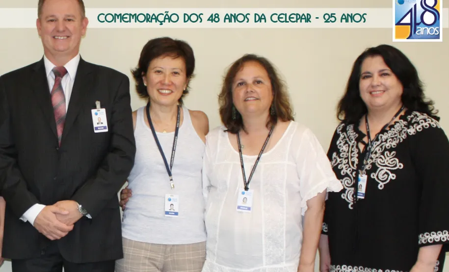 Os aniversariantes, Elcio, Eleni, Gisele e Maria Cristina
