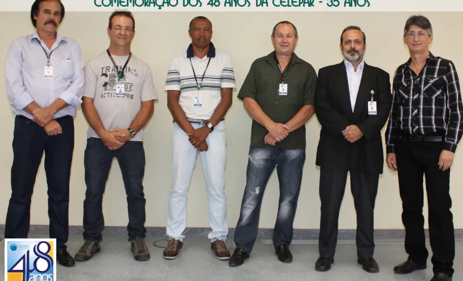 Os aniversariantes Omar, Aluizio, Jesuino, Antonio, Vanderlei e Eleoterio