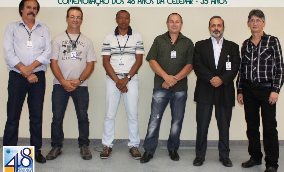 Os aniversariantes Omar, Aluizio, Jesuino, Antonio, Vanderlei e Eleoterio