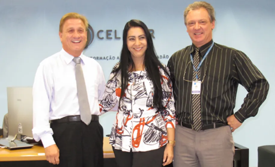 Jacson Carvalho Leite, Mara Lima e o diretor de infraestrutura e operações, Luiz Fernando Ballin Ortolani