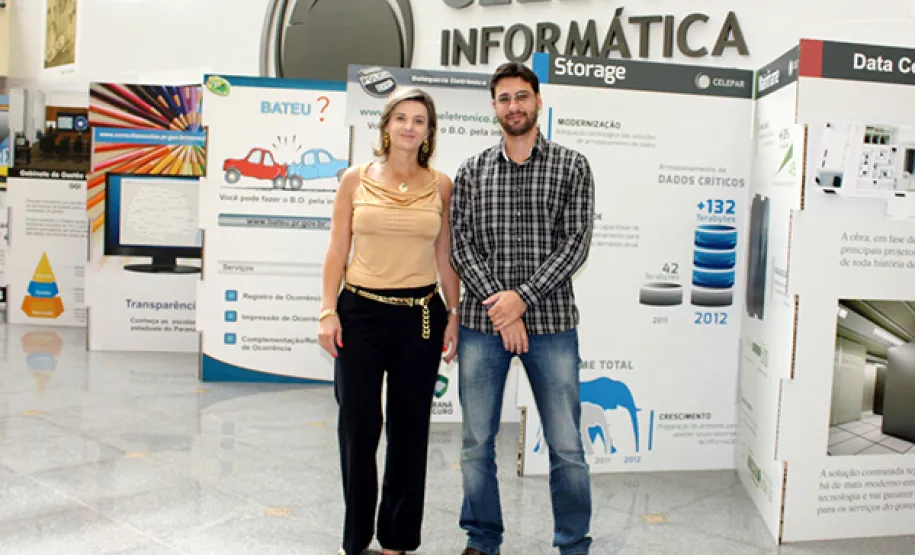 Parceria IIPR e Celepar Débora Ruedell e João Alfredo Knopik Junior (DIDES-A2) responsáveis pelo desenvolvimento do agendamento on line ao IIPR