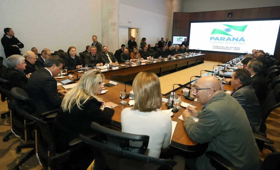 Governador Beto Richa durante reunião com o secretariado.Curitiba, 22/06/2016