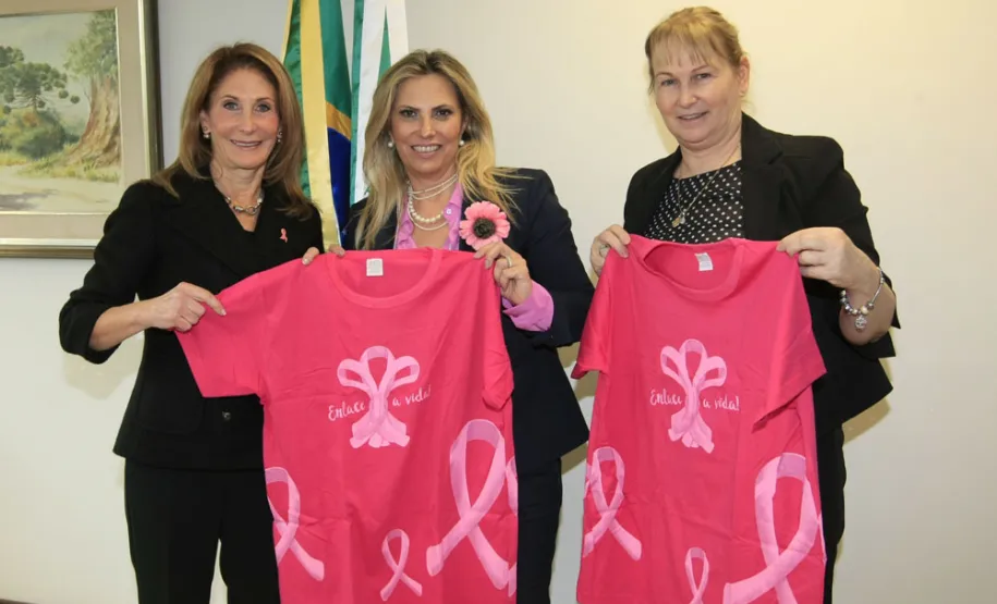 Paraná busca parceria para ampliar ações no combate ao câncer de mama A vice-governadora Cida Borghetti recebeu nesta quarta-feira(14) em seu gabinete a visita da embaixatriz Barbara Sobel, logo apos visitaram a sede da Celepar. - Curitiba/PR, 14.12.2016 - Foto Jonas Oliveira