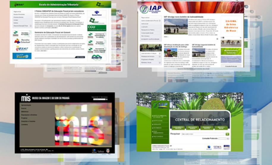 Mozaico ilustrativo de alguns sites