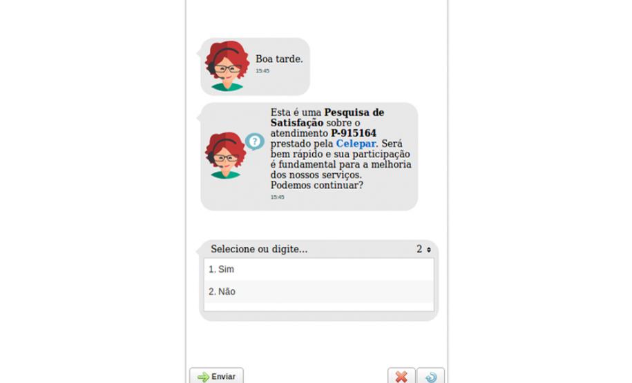Divisão de Gestão dos Núcleos Regionais utiliza ChatBot na realização de pesquisas de satisfação com clientes