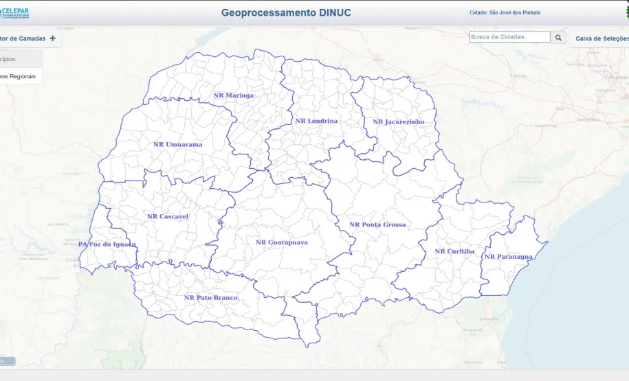 Ferramenta de Geoprocessamento traz agilidade e facilita gestão dos Núcleos Regionais da Celepar