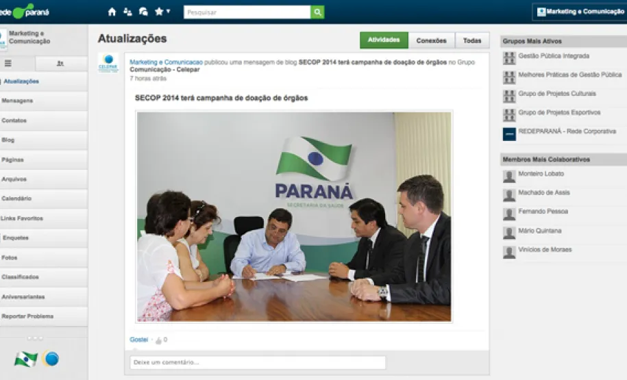 Rede Paraná traz interação para ambiente de trabalho da Celepar